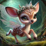 deer with fairy wings digital art in forest
