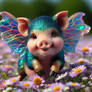 pig with fairy wings digital art