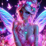 fairy portrait in neon girly lady 3D HD