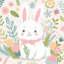 cute rabbit bunny flowers cartoon