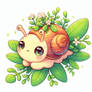 chibified snail cute animal digital art