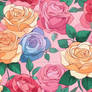 pastel flowers roses pattern digital art HD wallpa