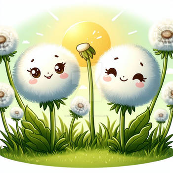 dandelion duo cute sweet flowers