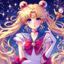 sailor moon digital art portrait 3D HD