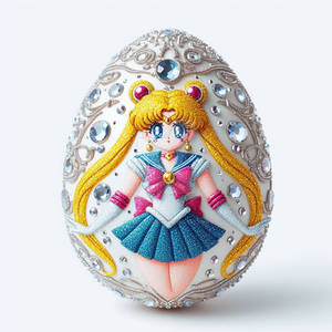 egg with sailor moon glitter