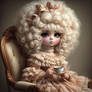 oldschool doll with curly hair puffy