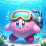 kirby goes diving digital art