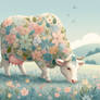 pastel nature cow digital art