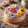 donut with flowers digital food