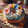 donut with flowers digital food