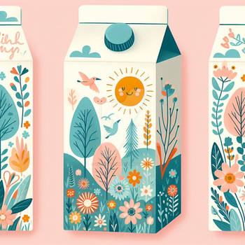 milk carton food cute digital art