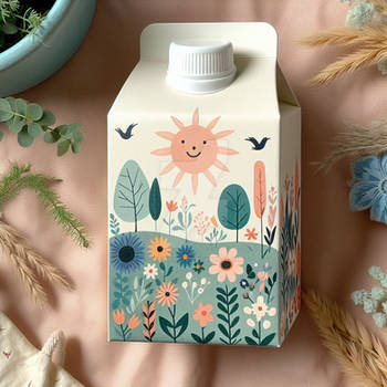 milk carton food cute digital art