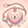 gorgeous lock with key heart digital art