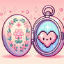 pixelated heart locket digital art