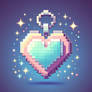 pixelated heart locket digital art