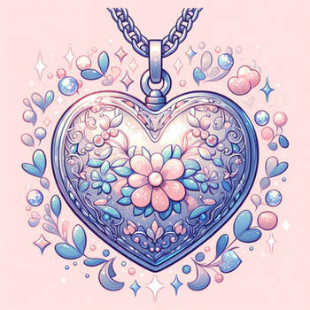 heart locket digital art sweet