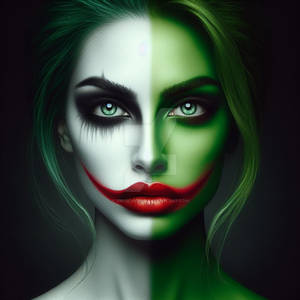 joker portrait woman digital art 3D HD