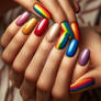 colorful manicure digital art nails