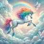 unicorn in clouds digital art