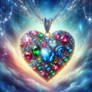 heart romantic with jewels and roses digital art