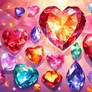 colorful rainbow gems digital art wallpaper