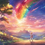 fantasy anime setting nature digital art wallpaper