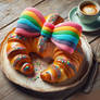 rainbow croissant food digital art