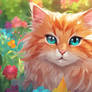 cute anime cat digital art wallpaper