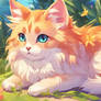 cute anime cat digital art wallpaper