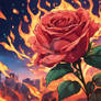 roses on fire wallpaper nature digital art anime