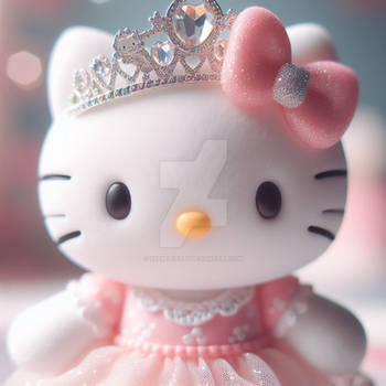 tiara hello kitty portrait digital art