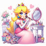princess peach with makeup digital art