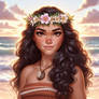 moana like princess on the beach portrait