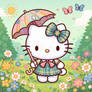 hello kitty in plaid dress digital art