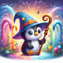 fantasy penguin art digital wizard