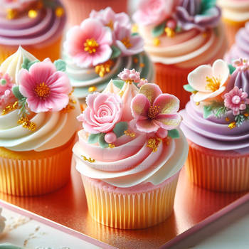 miniature pastel cupcakes