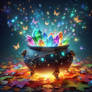 colorful cauldron digital art gems