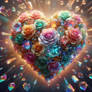 diamond heart flowers roses colorful rainbow