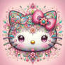 pink hello kitty portrait with bow cute digital ar