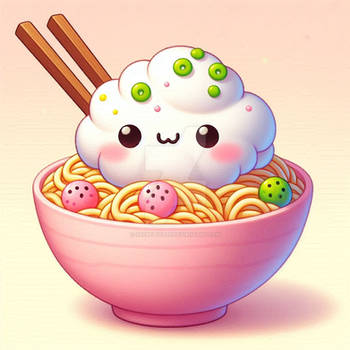 cup of noodles rainbow colored food kawaii