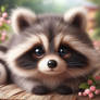 gorgeous cute raccoon digital art portrait