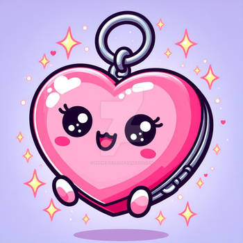 heart locket cartoon cute digital art