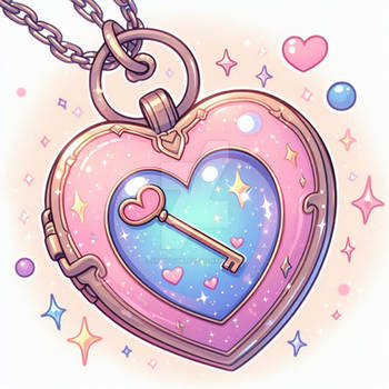 heart locket cartoon cute