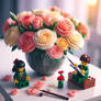 lego roses in vase || anime