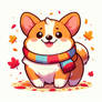 cute corgi dog digital illustration colorful