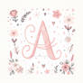 girly white background letter a
