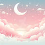 pink sky with clouds digital art