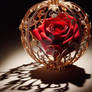 rose in gold case digital art