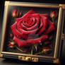 gorgeous rose in gold display case