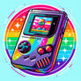 colorful gameboy handheld console digital art